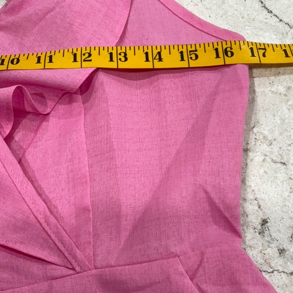 blue blush stripes and ruffles romper with packets size M - Picture 11 of 12